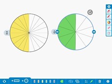 Circle graph showing fraction modelling