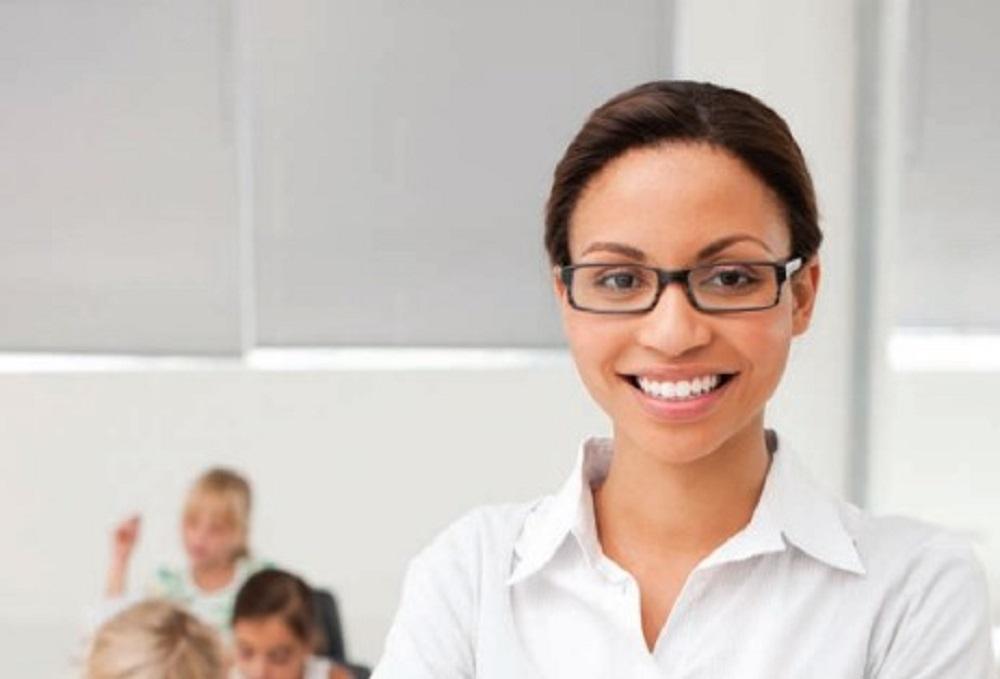 Teacher standing in front of classroom