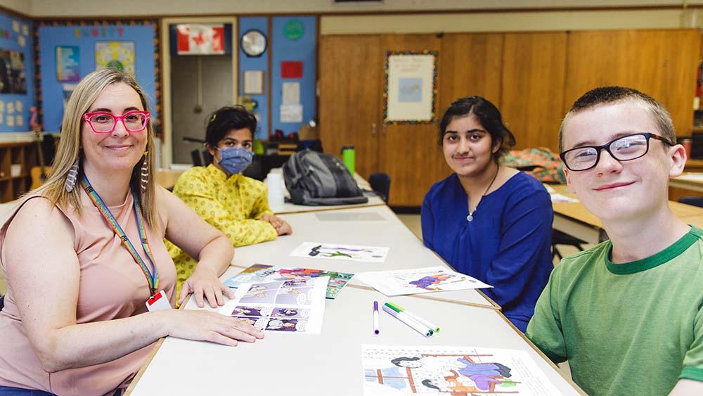 Melissa Sky with students