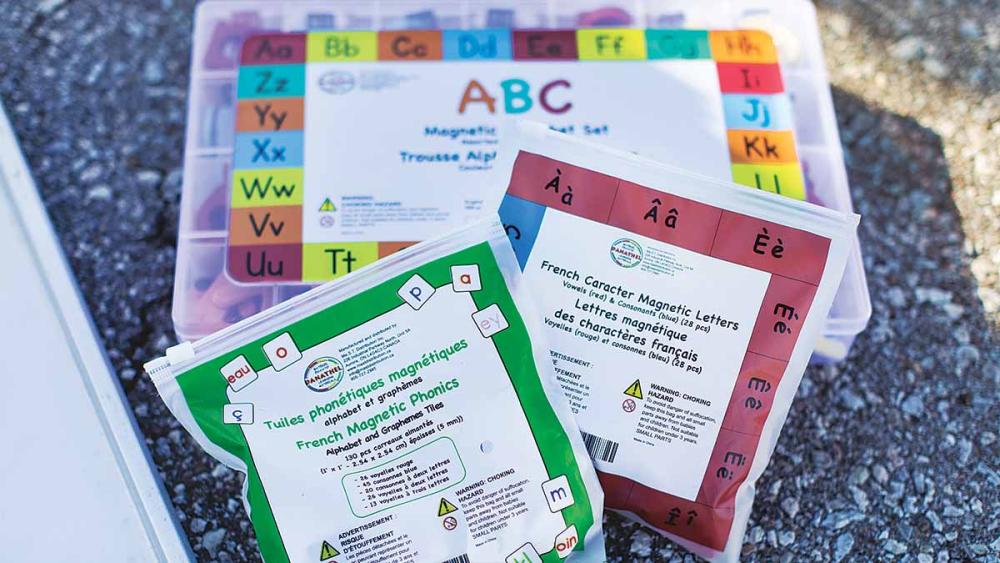 Packages of French character magnets