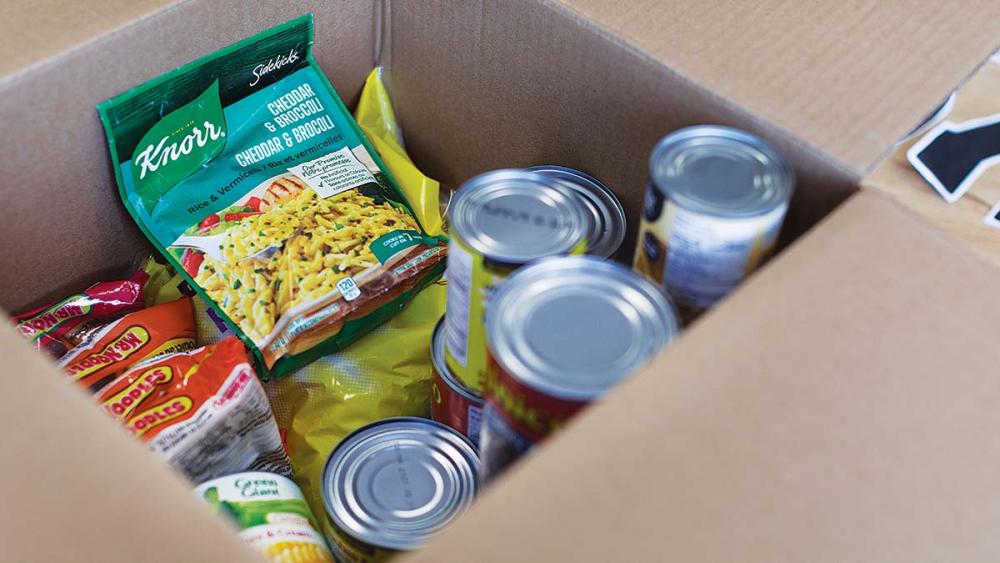 Non perishable foods in a box