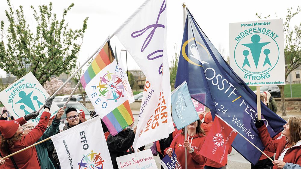ETFO Members posing outside on the Day of Action