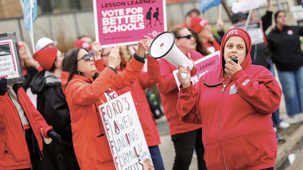 ETFO Members posing outside on the Day of Action