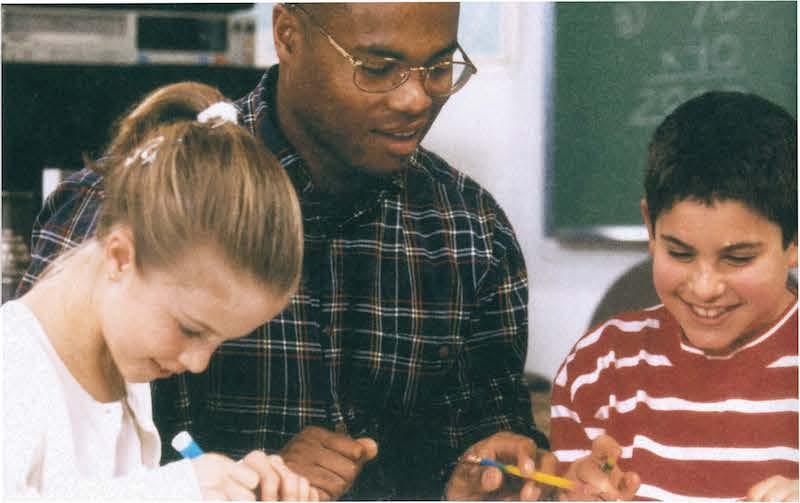 teacher with students