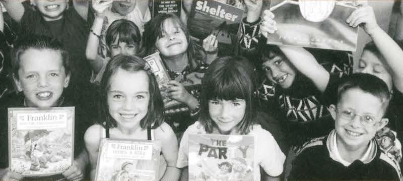 students with books