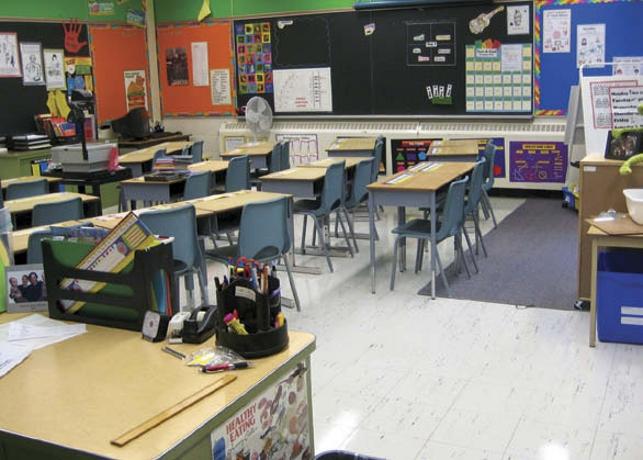 empty elementary classroom