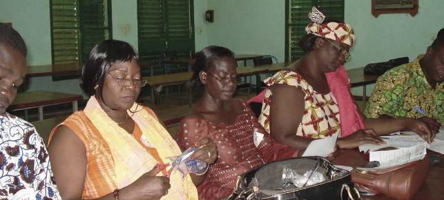 women sitting in classroom in africa