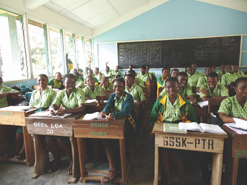 Classroom full of students overseas