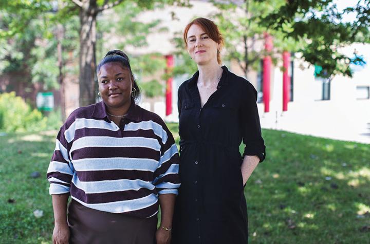 Meghan Mckee with Alison Symington posing together outside