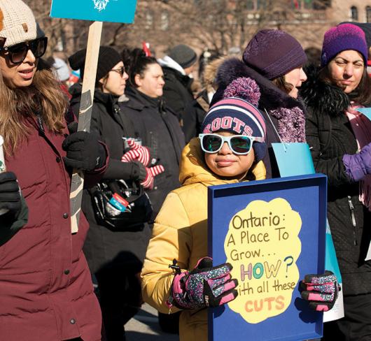 Protestors at Queens Park