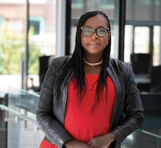 Karen Brown posing at ETFO headquarters