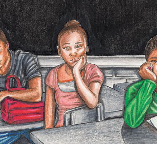 Illustration of black children in classroom