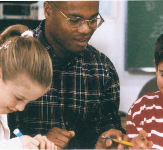 teacher with students