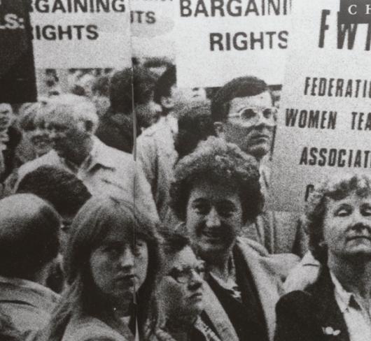 Women picketing for Federation of Women Teachers Associations