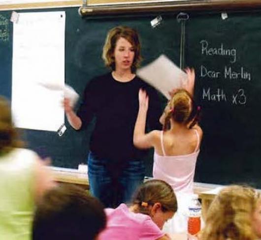 teacher at front of classroom