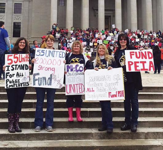 Teachers striking outside government building. Photo Courtesy of Summer McClintock