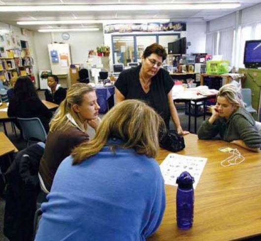 Teachers working together in groups