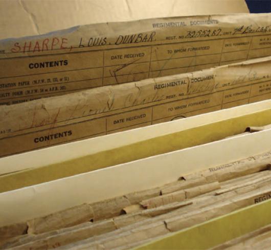 closeup of file folders in a cabinet